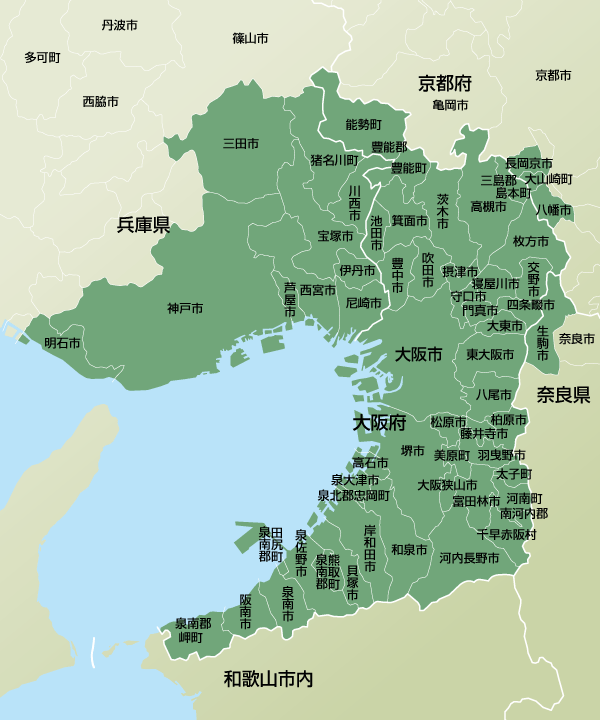 リフォーム大阪 エリアマップ